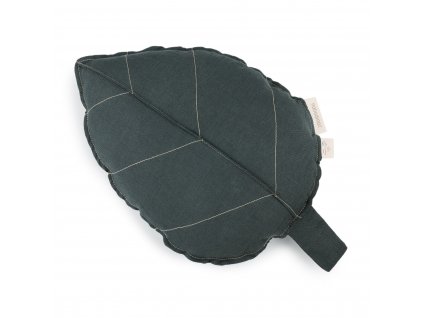 Lin français leaf cushion green blue nobodinoz 1 8435574923035