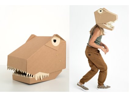 kartonowa maska dinozaur t rex koko cardboards