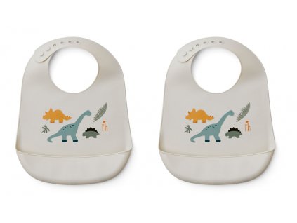 TILDA SILICONE BIB 2 PACK LW14795 0240 Dino mix 19 4 1