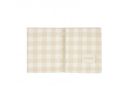 Mozart waterproof changing pad ivory checks nobodinoz 1 8435574929723