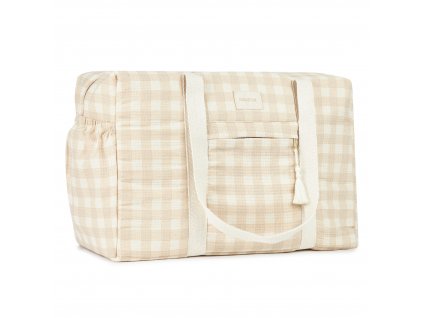 Opera waterproof maternity bag ivory checks nobodinoz 1 8435574929693