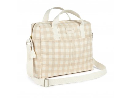 Gala waterproof stroller bag ivory checks nobodinoz 1 8435574929709