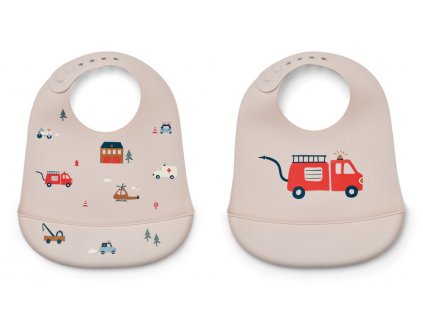 Tilda Silicone Bib 2 Pack LW15128 1668 Emergency vehicle Sandy 1