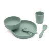 KikkaBoo Jídelní sada 5-dílná Platinum Silicone Sage