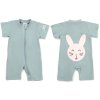 Moniel Dětský overal s krátkým rukávem Králík Pastel mintová