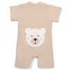 Moniel Dětský overal s krátkým rukávem Medvěd Pastel béžová