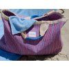 Studio Noos Plážová taška Beach Bag Poplin Raspberry Striped (2)