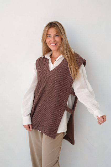 Oversized svetrová vesta