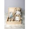 Dárková sada k narození miminka v dřevěné krabičce - pro chlapečka