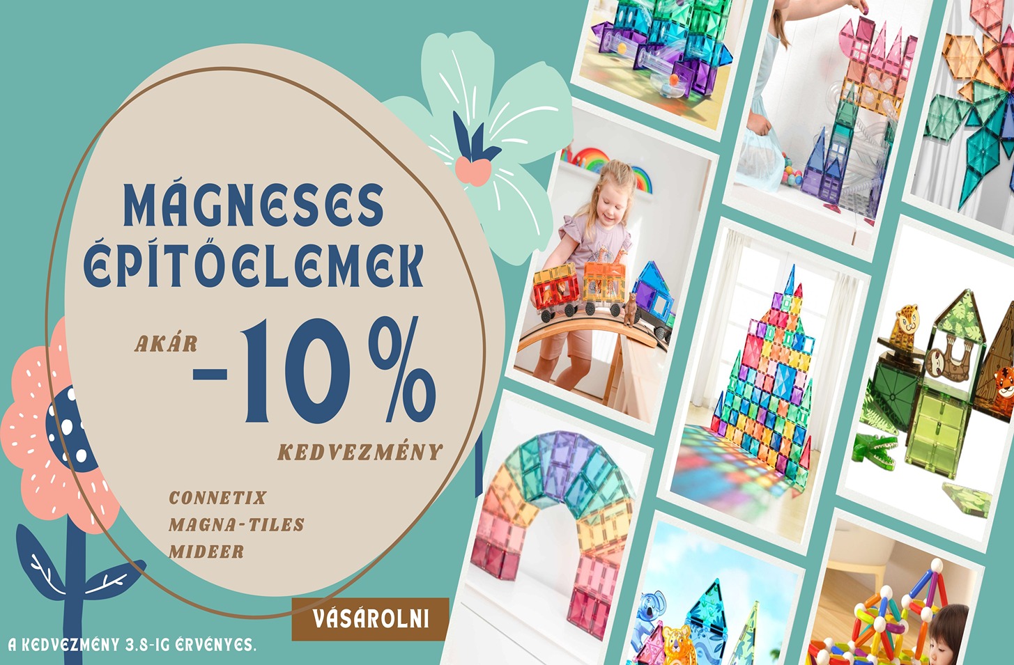 Connetix, Mideer, Magna-tiles kedvezmény -10%