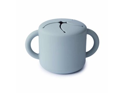 Mushie silikonovy poharik na snack powder blue