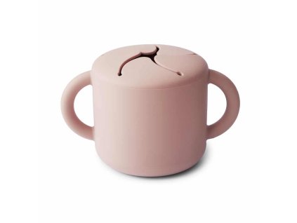 Mushie silikonovy poharik na snack blush (1)