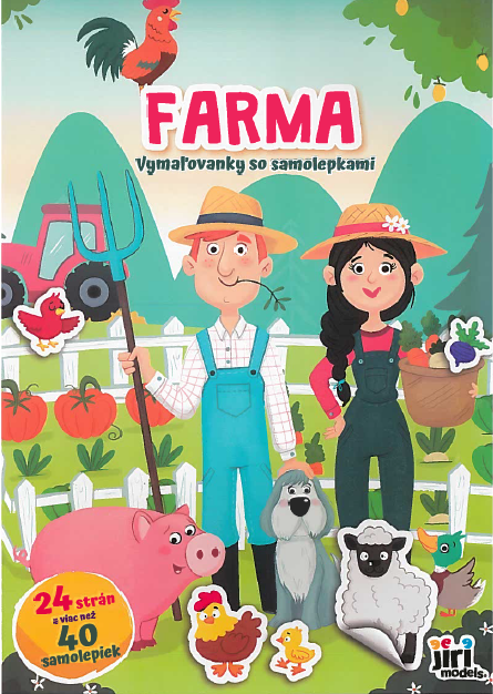 Jiří Models Farma- Vymaľovanky so samolepkami A4