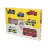 TV267 London Wooden Cars Taxi Bus Ambulance Police Fire Engine Packaging