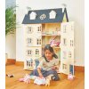H152 Palace House Gold Pink Grey Blue Giant Deluxe Wooden Dolls House Girl Playing Tea