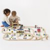 TV701 london train set boy girl moving locomotive through bridge