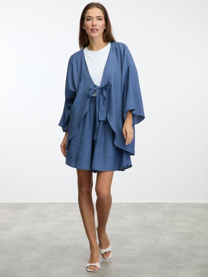 SIMPO modro-šedá košile Sands na zavazování