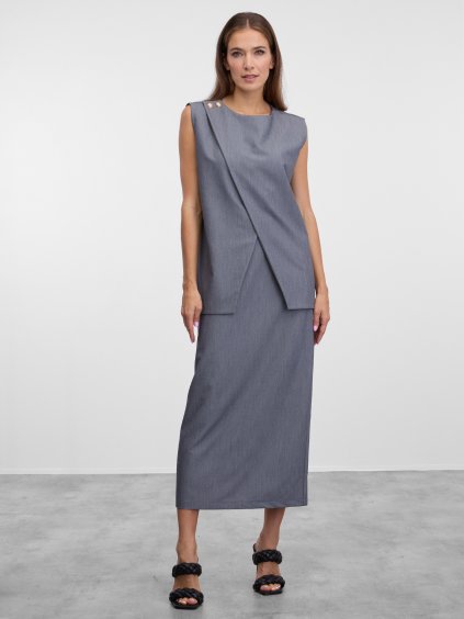 SIMPO šedá melange pouzdrová sukně Casey