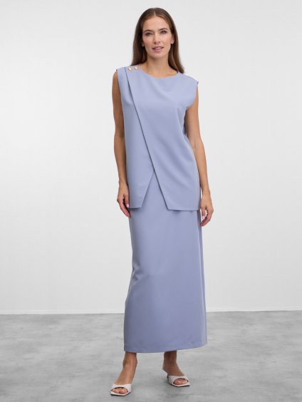 SIMPO světle šedá pouzdrová sukně Casey