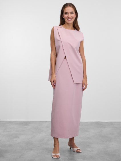 SIMPO pudrově růžová pouzdrová sukně Casey