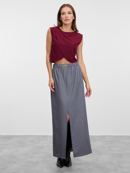 SIMPO šedá melange maxi sukně Alto