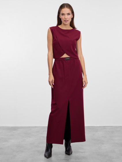 SIMPO bordová maxi sukně Alto