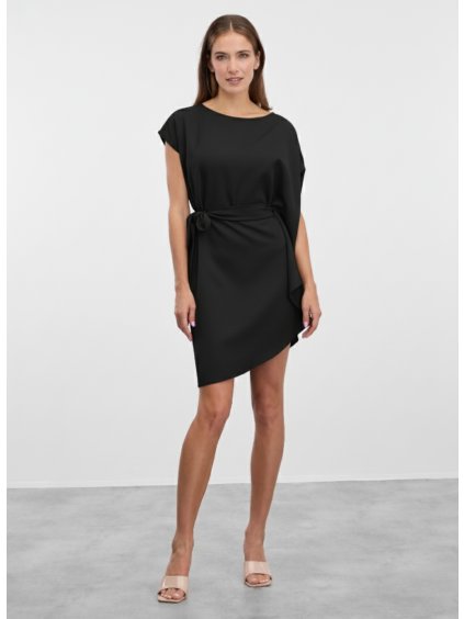 SIMPO černé šaty Storm s páskem