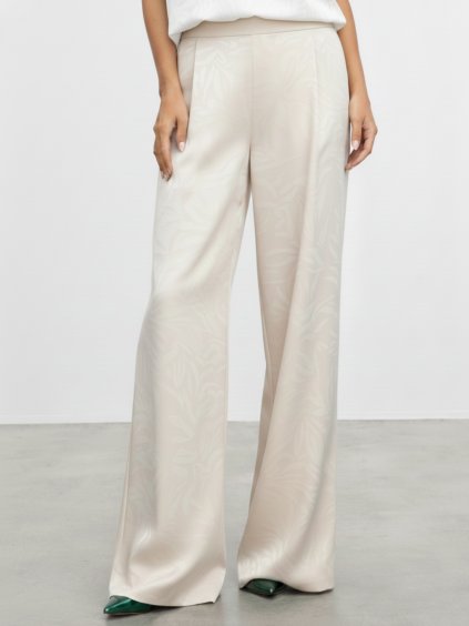 SIMPO bílo-krémové vzorované kalhoty Joy