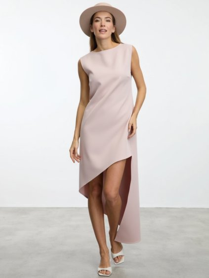 SIMPO pudrové asymetrické šaty Kala