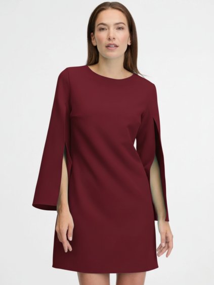 SIMPO bordové šaty Bright s volnými rukávy