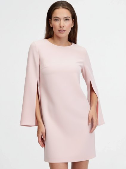 SIMPO pudrové šaty Bright s volnými rukávy