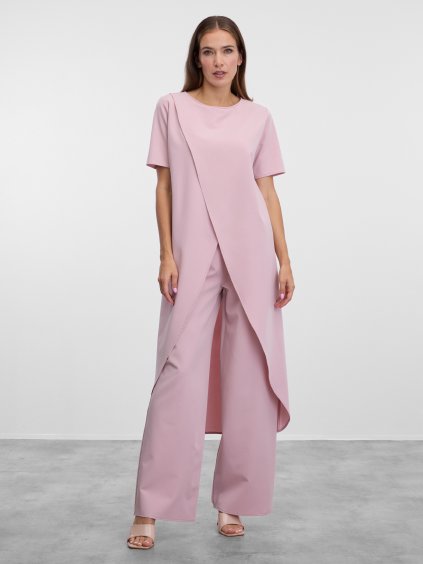 SIMPO pudrově růžová tunika Barcelona s rukávy