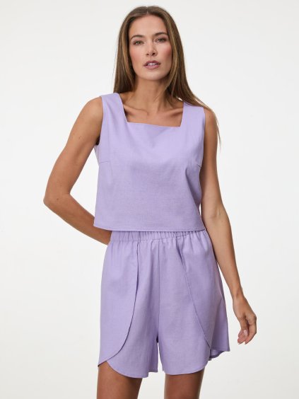 SIMPO lněný fialový top Linea Mar