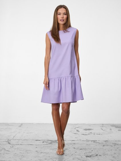 SIMPO lněné fialové šaty Esté Mar