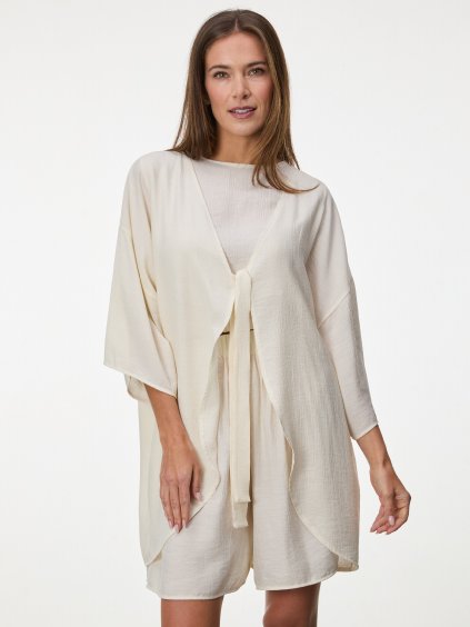 SIMPO krémově bílá košile Sands na zavazování