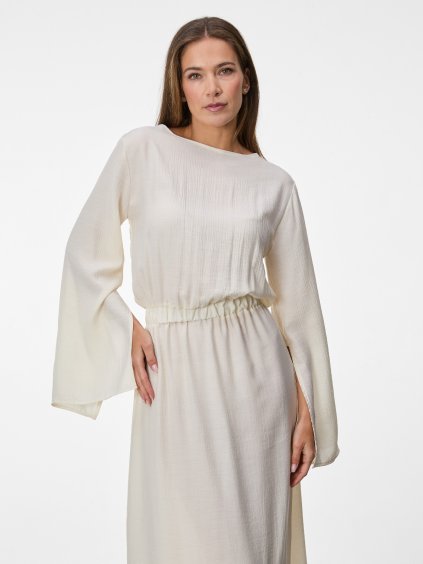 SIMPO dlouhé krémově bílé šaty Aura Sands