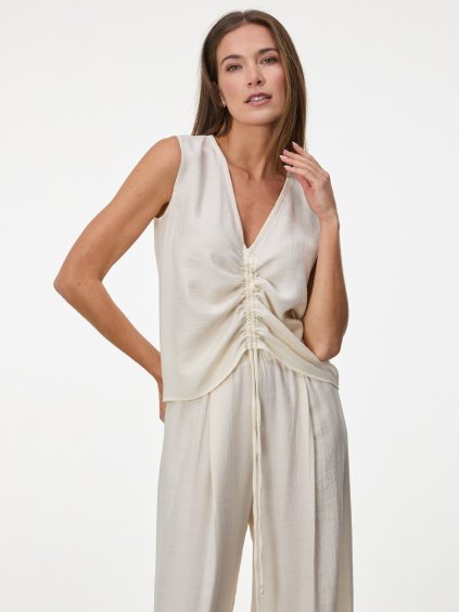 SIMPO krémově bílý top se stahováním Vela Sands