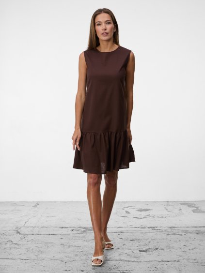 SIMPO lněné khaki šaty Esté Mar