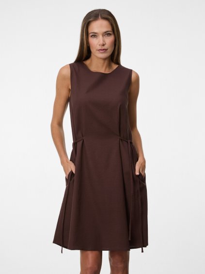 SIMPO hnědé lněné šaty Calma Mar
