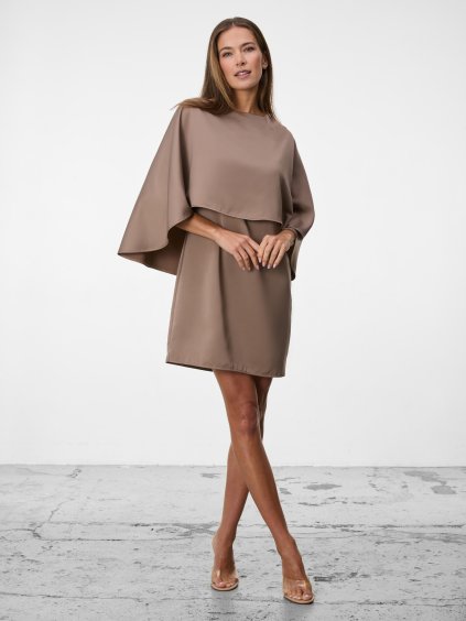 SIMPO béžové saténové šaty Noemi