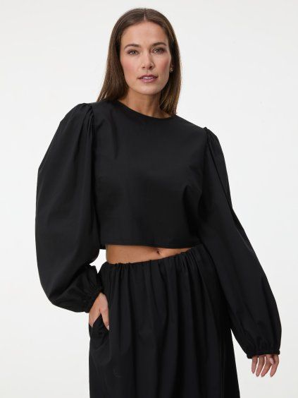 SIMPO černý bavlněný top Balloon