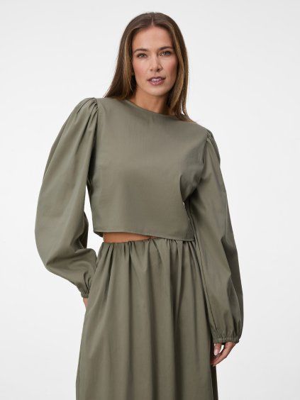 SIMPO khaki bavlněný top Balloon