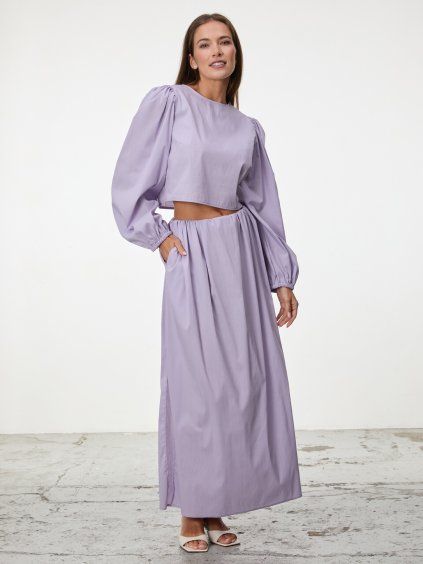 SIMPO světle fialová maxi sukně Balloon