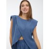 SIMPO modro-šedý asymetrický top Sands s vycpávkami