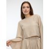 SIMPO béžový crop top Sands s dlouhými rukávy