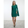 SIMPO lahvově zelené šaty Seren s dlouhými rukávy