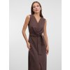 SIMPO hnědé maxi šaty Bow bez rukávů