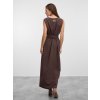 SIMPO hnědé maxi šaty Bow bez rukávů
