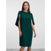 SIMPO lahvově zelené šaty Festa v midi délce