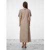 SIMPO lněné béžové šaty Solea Mar s rukávkem
